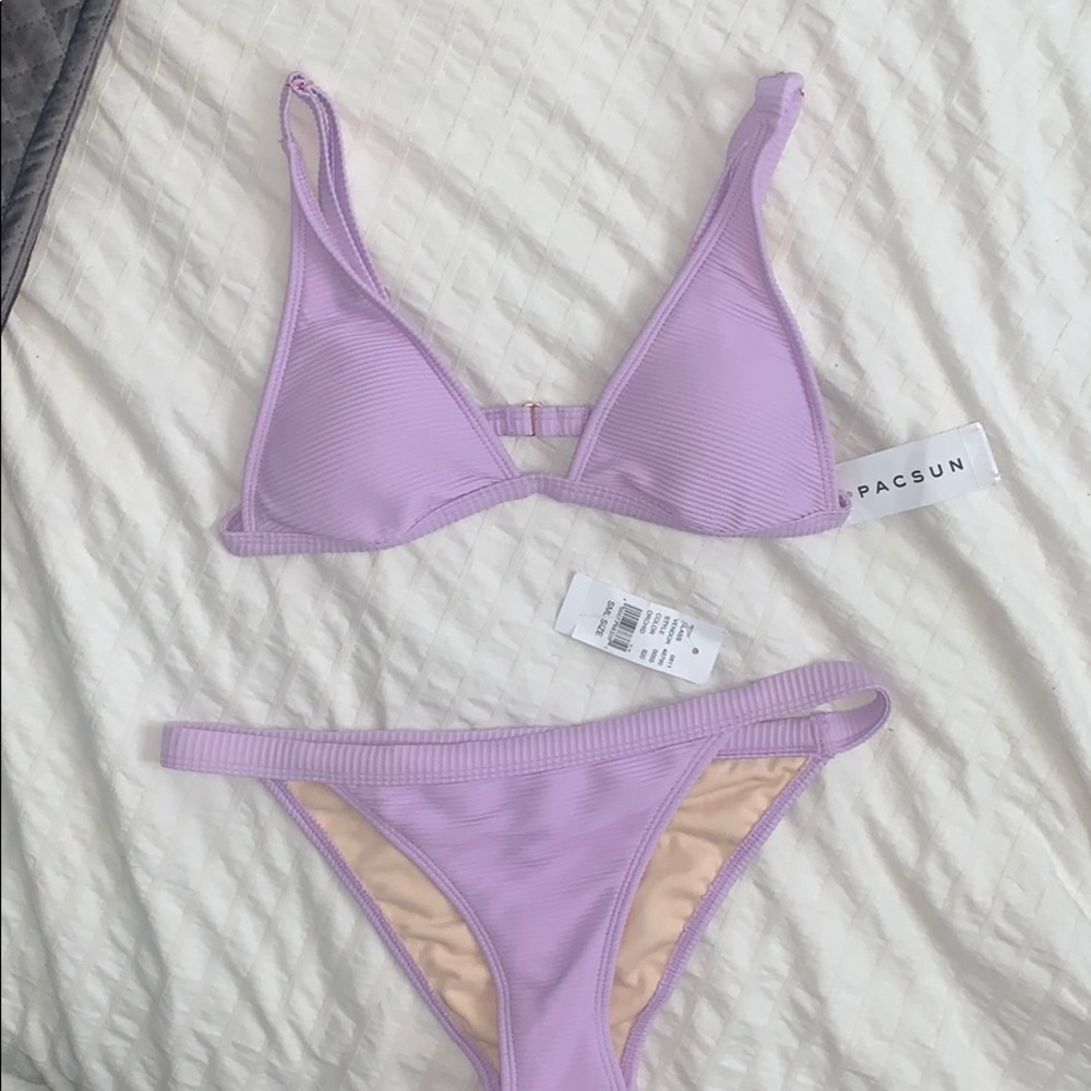 Purple ribbed pacsun bikini
